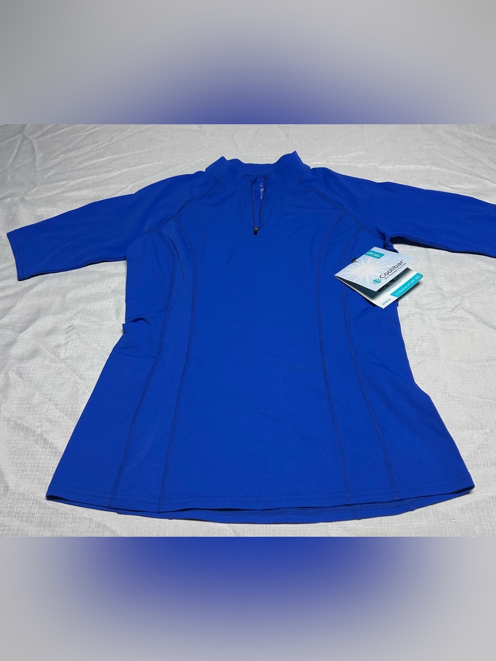 Coolibar Women’s Freestyle Rashguard Swim Shirt UPF 50 Baja Blue XS (0-2)